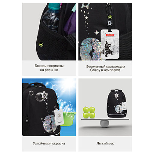 RG-663-1 Рюкзак школьный с картхолдером на держателе - Grizzly фото 18