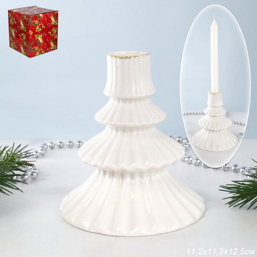 Подсвечник 11,2х11,2х12,5 см / 7094 /уп 36/новогодний