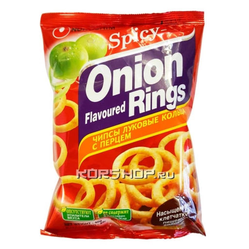 Чипсы Луковые кольца с перцем Нонг Шим Nongshim, Корея, 40 гРаспродажа