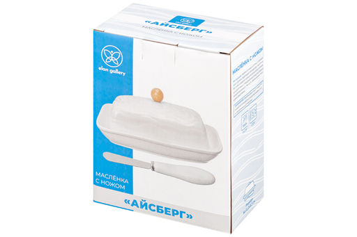 Масленка 16*12,2*8,3 см Айсберг волны + нож - Elan gallery фото 29