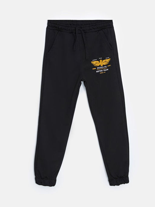 Beli Lastikli Bask?l? Erkek ?ocuk Jogger E?ofman Alt?