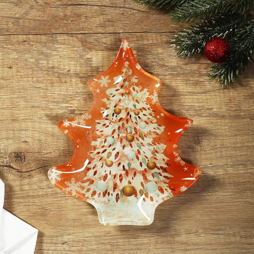 Тарелка в форме ёлки Нежного Нового года, 16.5х19.5 см - Дорого внимание фото 2