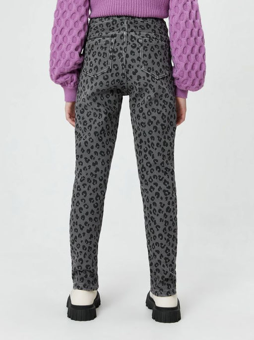 ACOOLA / Брюки джинсовые (утепленные) детские для девочек Lama серый принт  фото 6