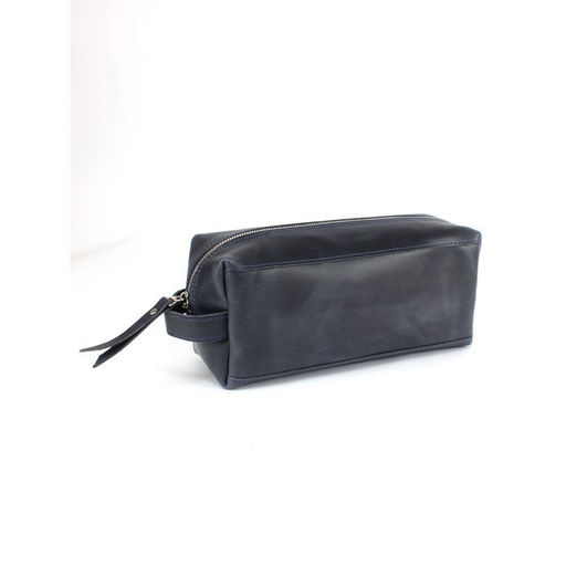 Сумка/Нессер дорож натуральная кожа Croco-726, 1отд, синий пулл-ап (85) 265371