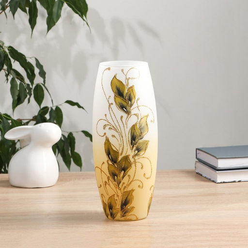 Ваза «Золотые лепестки», 7.5×11×26 см, стекло