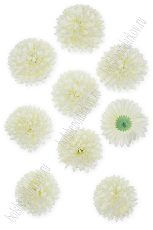 Головки цветов "Хризантема" 7 см (10 шт) SF-7874, белый