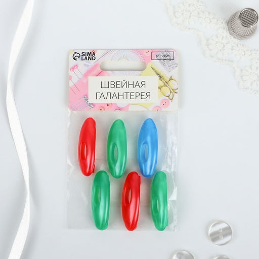 Цена за 6 шт. Булавки безопасные, 40 мм, 6 шт., цвет разноцветный