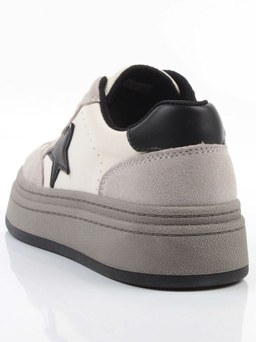 03-YE475-2 BEIGE/GREY Кроссовки женские (натуральная кожа)