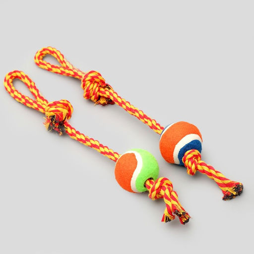 Игрушка тренировочная канатная с мячом, до 125 г, до 45 см, микс цветов - Пижон фото 5