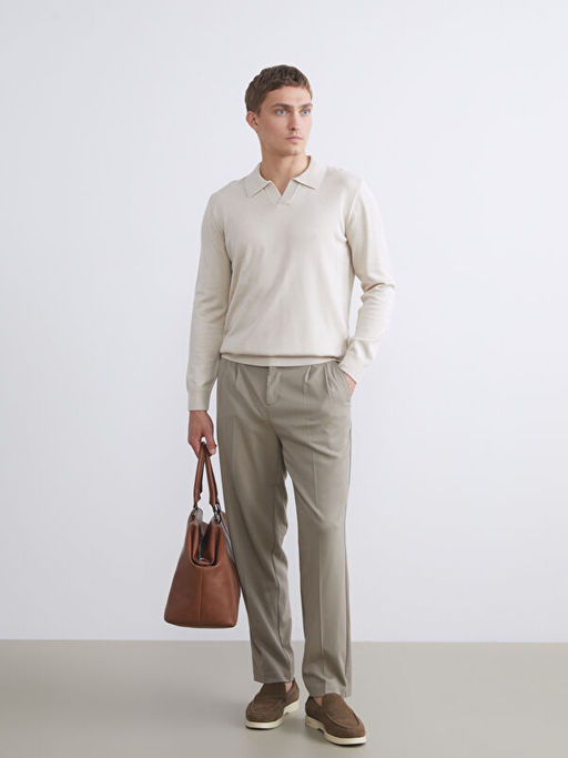 Polo Yaka Erkek Triko Kazak