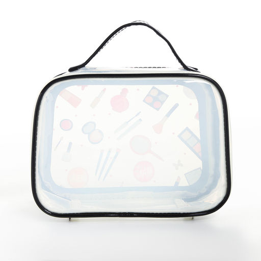 Косметичка на молнии, цвет чёрный/прозрачный