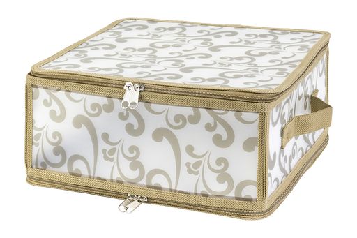 Кофр складной для хранения 30*28*15 см Узор на серебре на молнии, пластик. - Elan gallery фото 3