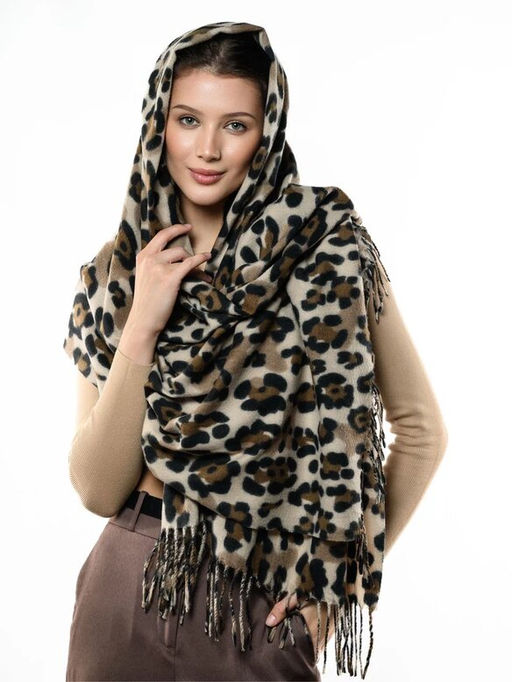Яркий палантин с анималистичным принтом - Pretty mania фото 8