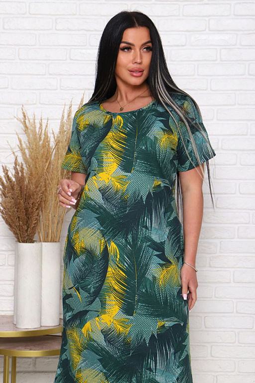 Платье трикотажное с карманами, хаки (926-2) - Плиона фото 10