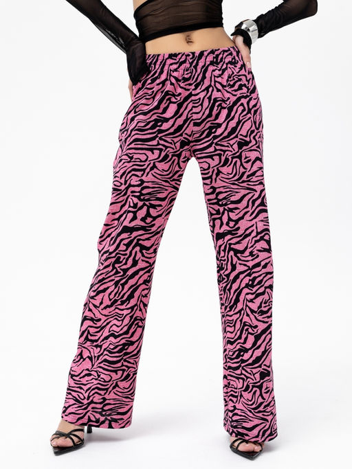 Брюки жен.арт.1135/1-1,черно-розовые