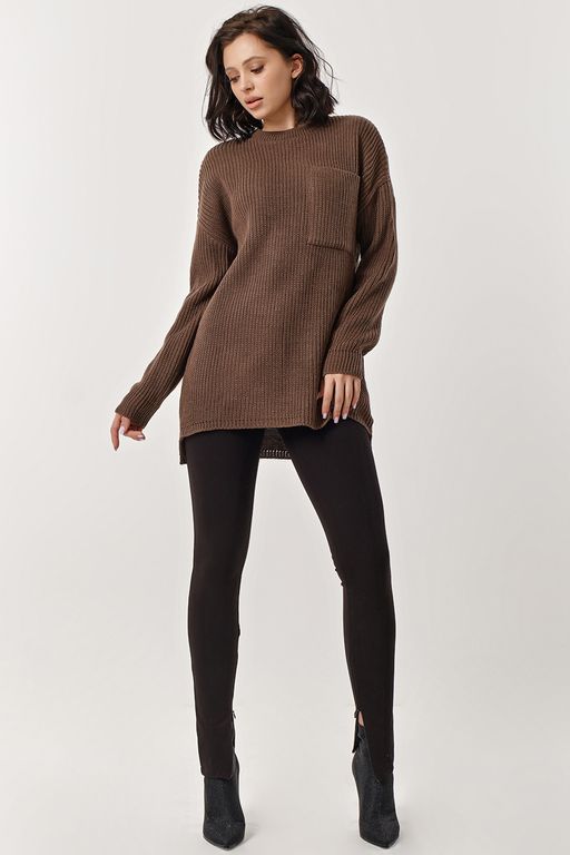 Туника вязаная горький шоколад