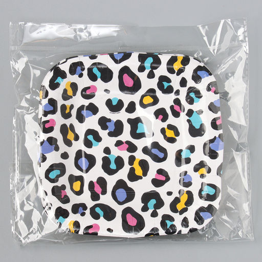 Цена за 10 шт. Тарелка бумажная квадратная Леопард,яркая, 16,5х16,5 см - Страна карнавалия фото 4