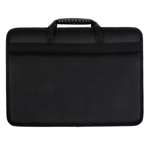 Папка с ручками текстильная, А4, 365×260×50 мм, 1С13 «Луга», каркасная, чёрная