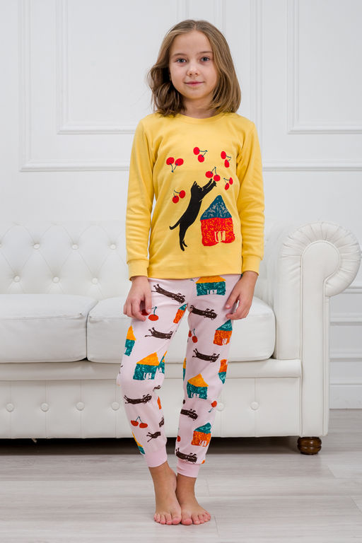 Пижама детская из интерлока Улыбка кот игрун - Амадэль фото 2