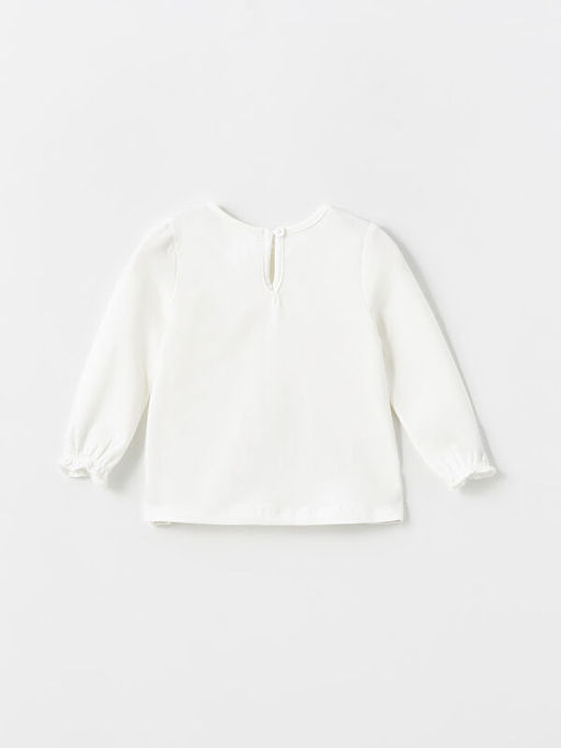 Bisiklet Yaka Kollu K?z Bebek Uzun Kollu K?z Bebek Bluz ve Salopet 2li Tak?m - Waikiki фото 3