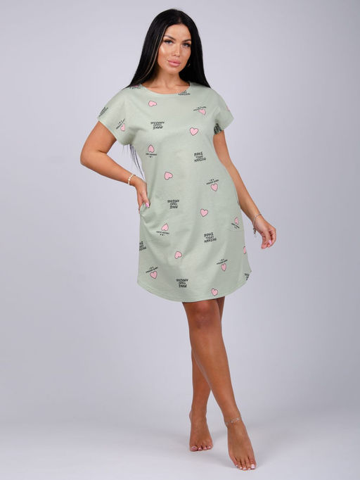 Туника "Душечка" оливка, трикотаж