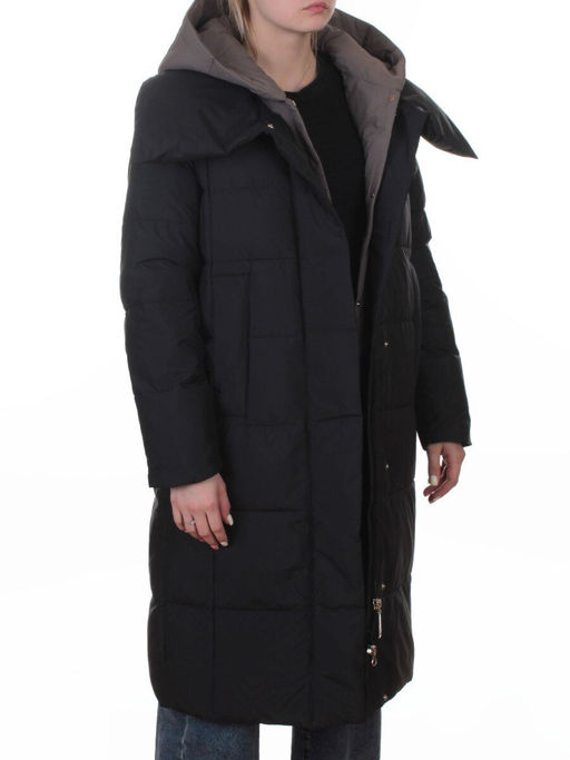 A610 BLACK Пальто зимнее женское со съемным жилетом (200 гр. био-пух)