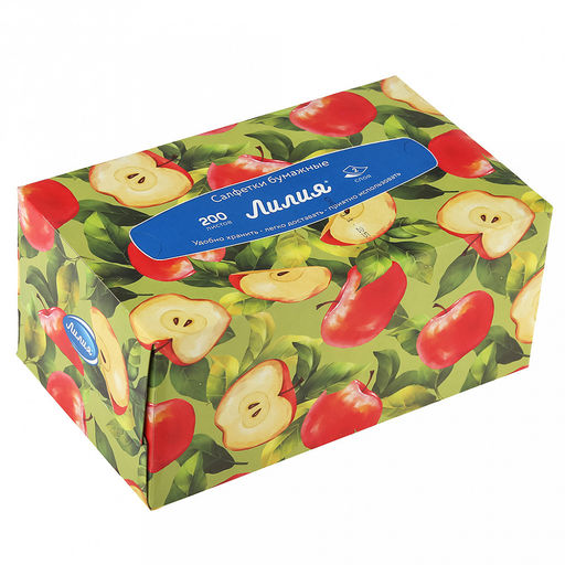 Салфетки бумажные 20х19см "Универсальные", 2-х слойные, 200 штук в упаковке, микс (Россия)