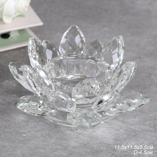 Подсвечник Лотос 11 см / GT794 /уп 48/прозрачный - ГалеонТрейд фото 4