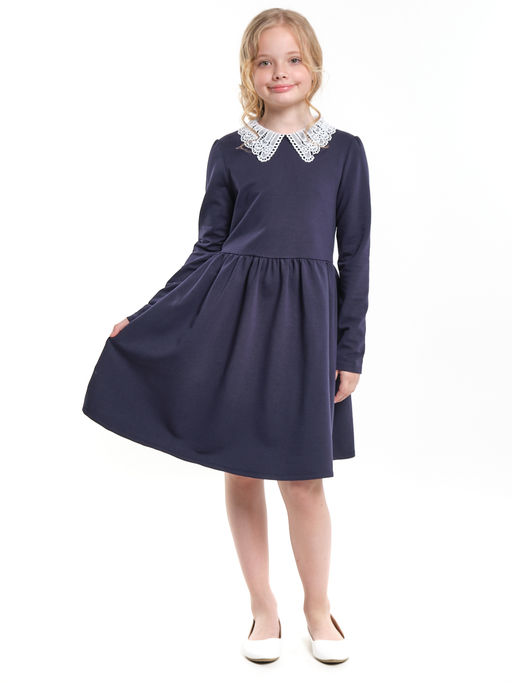 Платье школьное с белым воротником UD 6713 синий - Mini maxi фото 4
