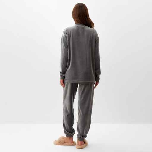 Костюм женский (свитшот, брюки) KAFTAN Plushy, размер 52-54, серый