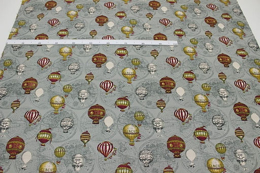 Интерьерный хлопок Кругосветное путешествие цв.серый, ш.1.5м, хлопок-100%, 230гр/м.кв - Купава фото 3