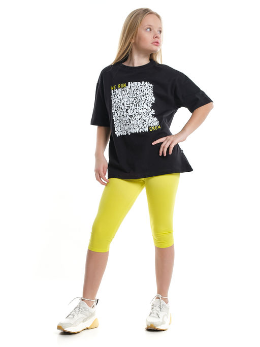 Бриджи для девочки UD 7975 неон желтый - Mini maxi фото 6
