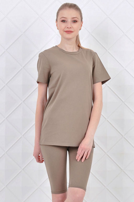 Арт. 5618 Костюм с бриджами 42-50 (5 шт) Цвет:верх-светло-серый, низ-светло-серый