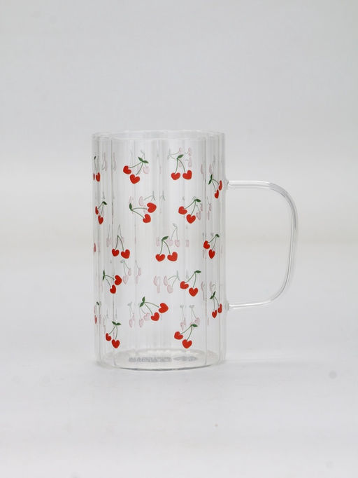 Кружка стеклянная «Вишенки», 350 мл
