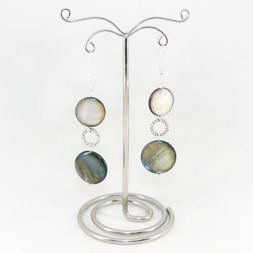 Серьги из перламутра диаметр 15-18 мм - длина 7 см