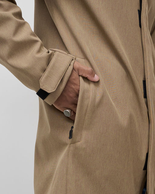 Парка спортивная мужская с капюшоном softshell бежевого цвета 9565B - Mtforce фото 19