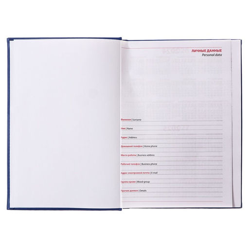 Ежедневник недатированный Calligrata. Vivella, А5, 160 листов, кожзам, синий