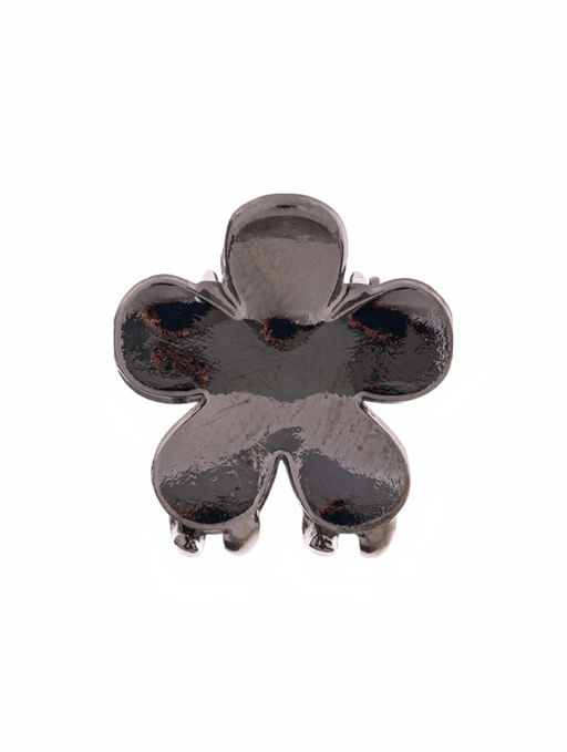 Цена за 6 шт. Крабик для волос «Брианна», цветок, 2 см, тёмное серебро