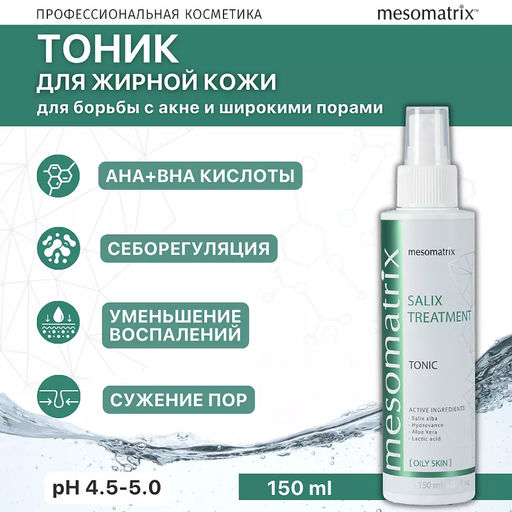 SALIX TREATMENT, тоник для жирной кожи - Mesomatrix фото 3