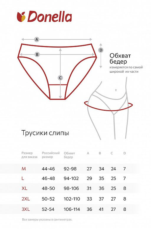 Женские трусы-слипы 5 шт. Donella  фото 8