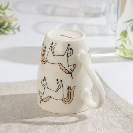 Кружка фарфоровая Доляна Единорожки, 350 мл, цвет белый  фото 2