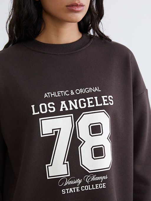 Los Angeles Bask?l? Kad?n Kal?n Sweatshirt Tunik