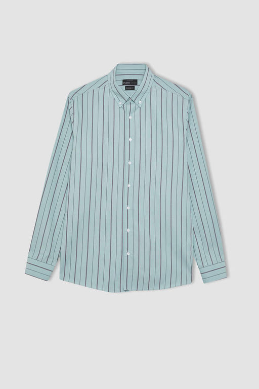Рубашка в полоску с длинным рукавом Modern Fit - Defacto фото 10