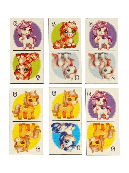 Домино деревянное «Лошадки», 6×3 см