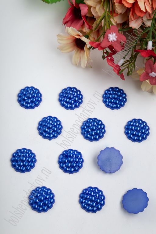 Полубусины декоративные "Серединки" 20 мм, SF-429 (50 гр) синий №134