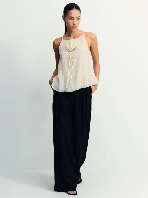 Блуза из тенселя с цветком / Zarina