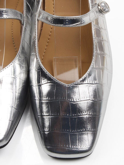 06-2009-5C GREY/SILVER Туфли женские (натуральная кожа)