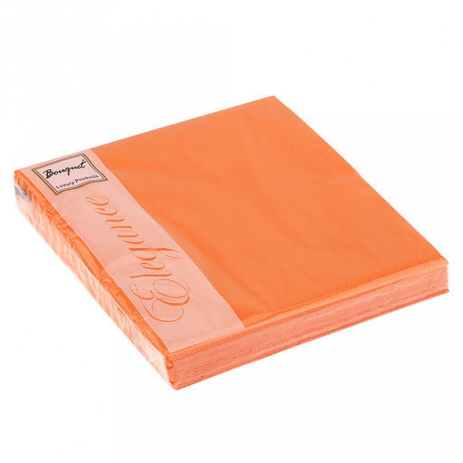 Салфетки бумажные "Bouquet Elegance Orange" 33х33см, 2-х слойные, 25 штук в упаковке, 100% целлюлоза (Россия)