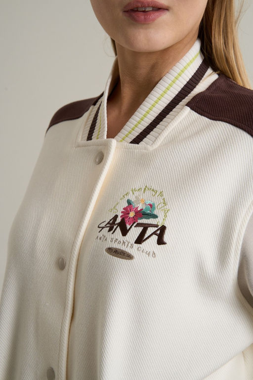 Бомбер Серо-белый ANTA SPORTS CLUB Knit Track Top  фото 7