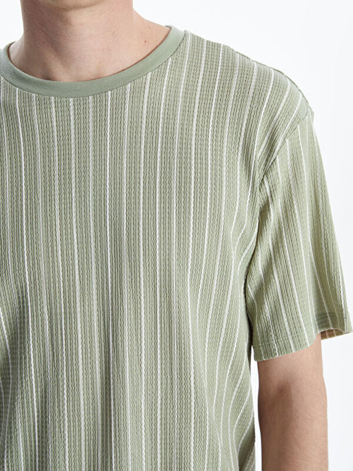 Bisiklet Yaka K?sa Kollu ?izgili Erkek Ti??rt